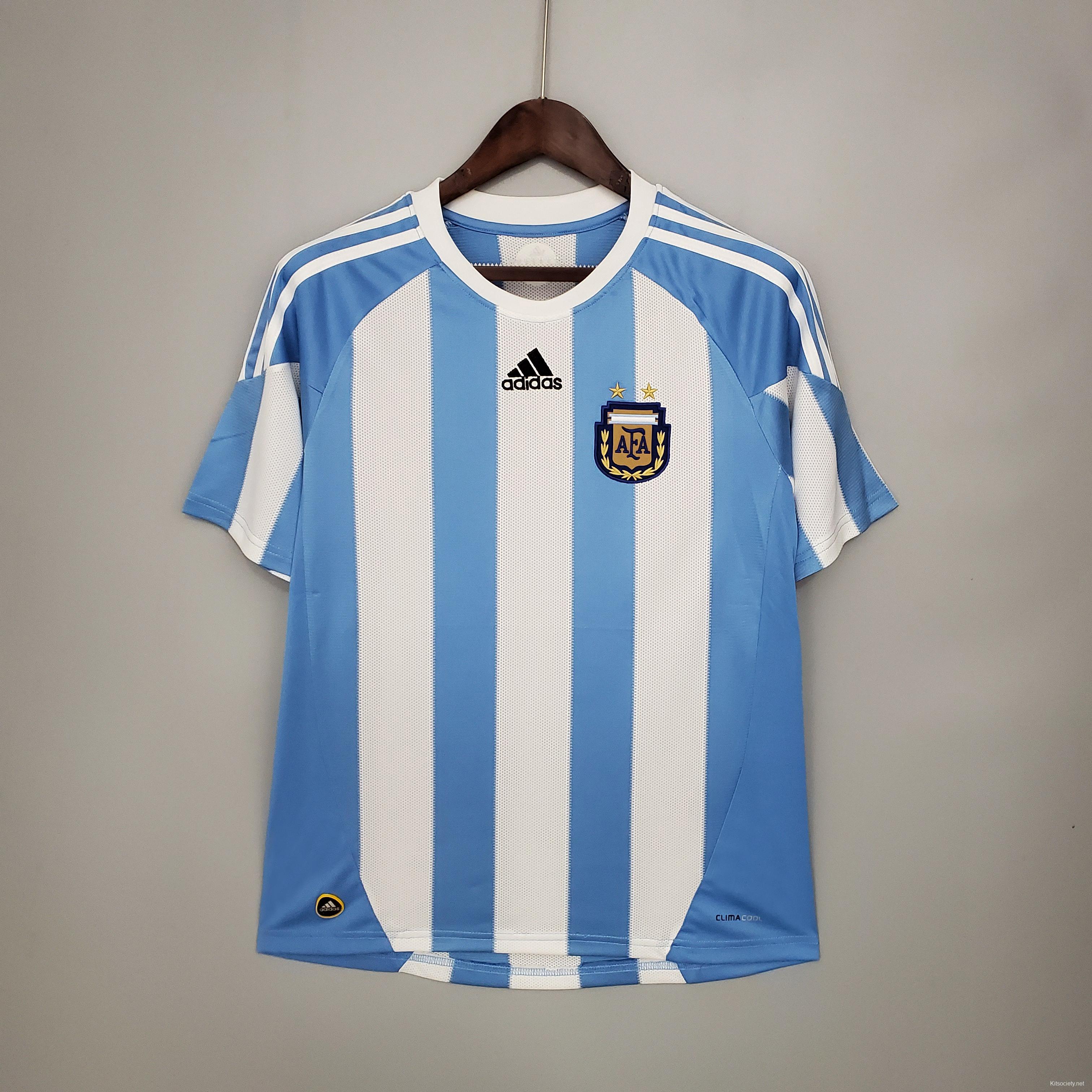 Argentina 1986 Retro Home Soccer Short Sleeve Jersey - Size S