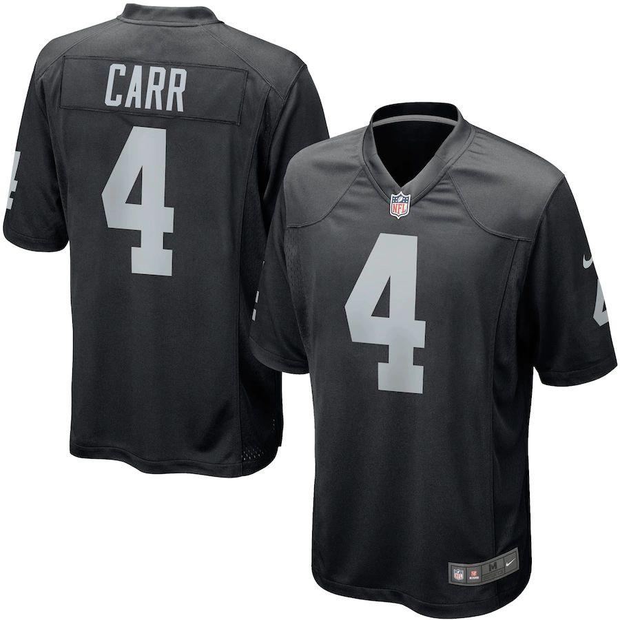 Women's Derek Carr Black Therma Long Sleeve Player Limited Team