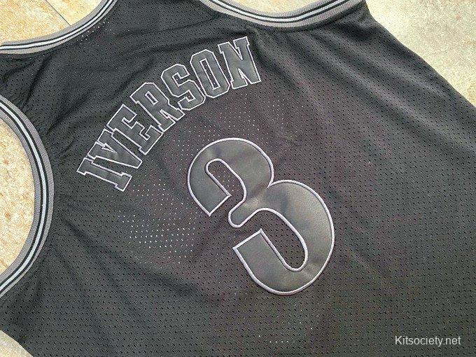 Men's Allen Iverson Black Retro Classic Team Jersey - Kitsociety