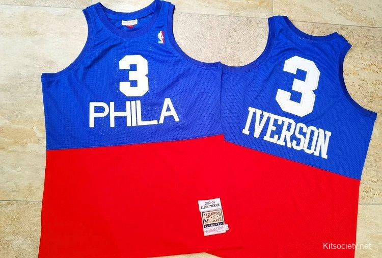 Jersey Philadelphia 76ers Allen Iverson Blue