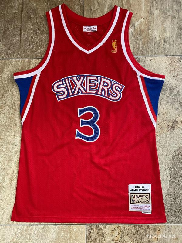 Men's Allen Iverson Blue Retro Classic Team Jersey - Kitsociety