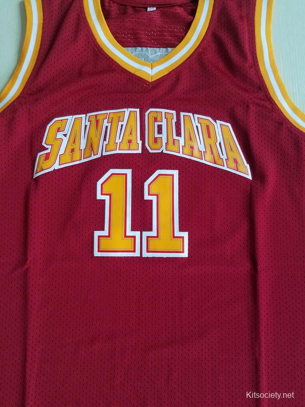 Vintage Santa Clara Broncos Steve Nash #11 Basketball Majestic Large Red  Jersey