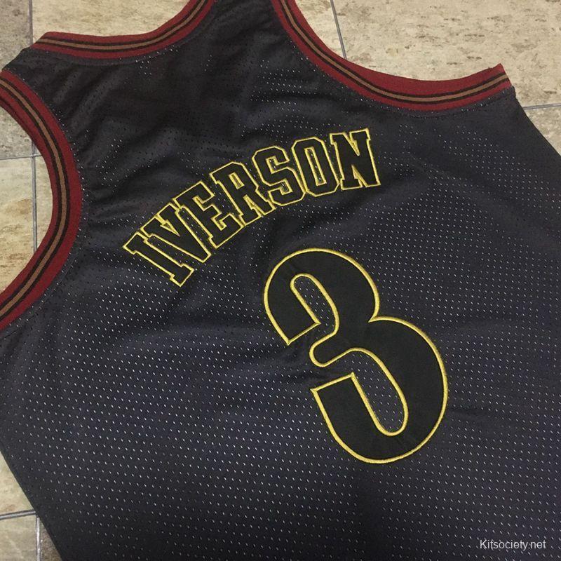 Men's Allen Iverson Blue Retro Classic Team Jersey - Kitsociety