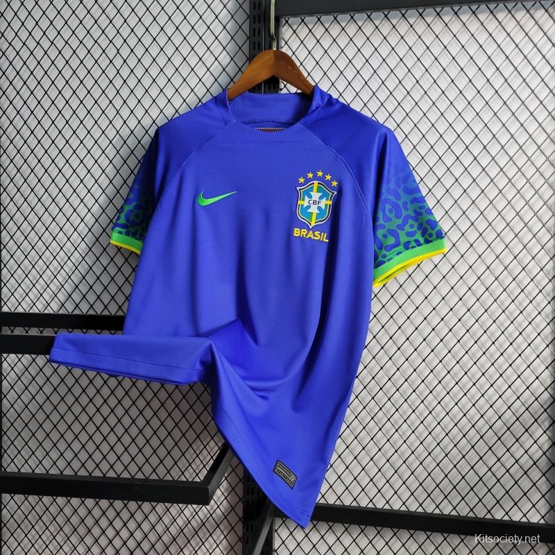 2022 Brazil Away National Team World Cup Soccer Jersey With