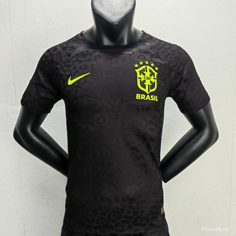 2022 Brazil Black Player Jersey