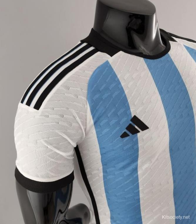 adidas Argentina Lionel Messi Three Star Home Jersey w/ World Cup Champion  Patch 22/23 (White/Light Blue)