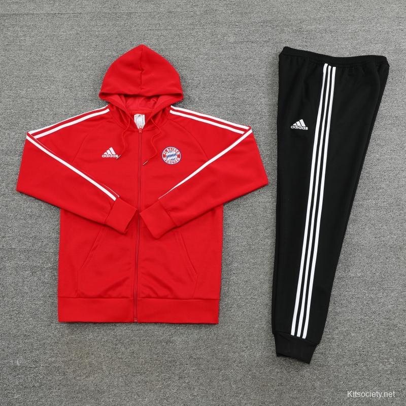 Men's adidas Red/White Bayern Munich Full-Zip Windbreaker Hoodie