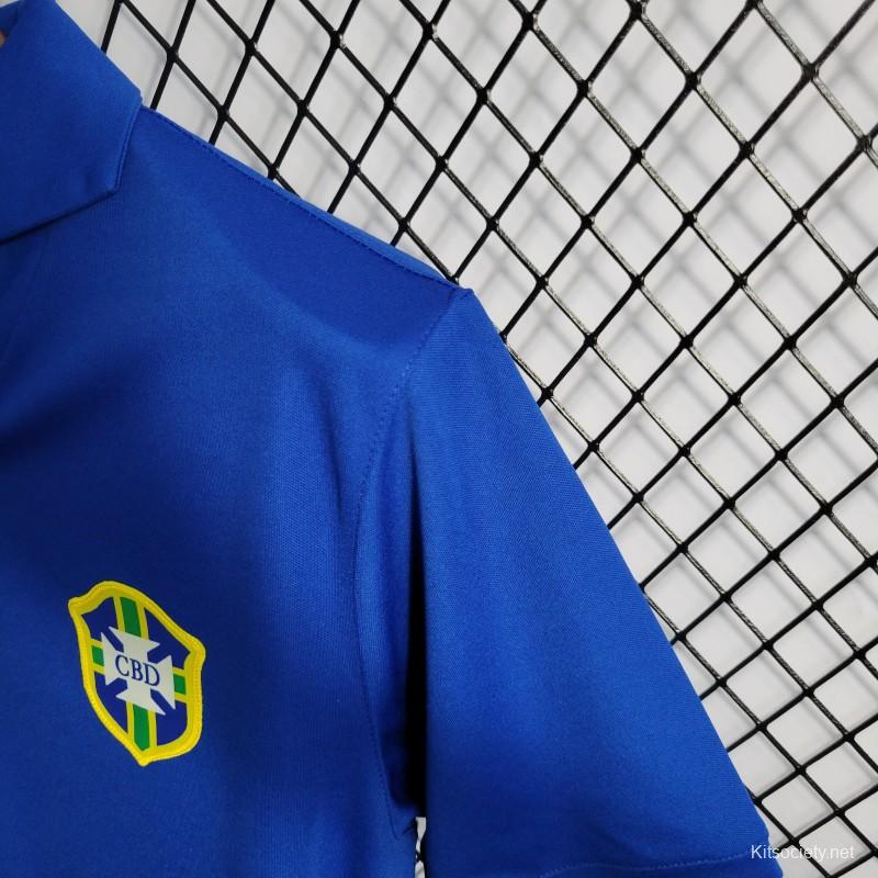 2023 Women Brazil Away Blue Jersey - Kitsociety