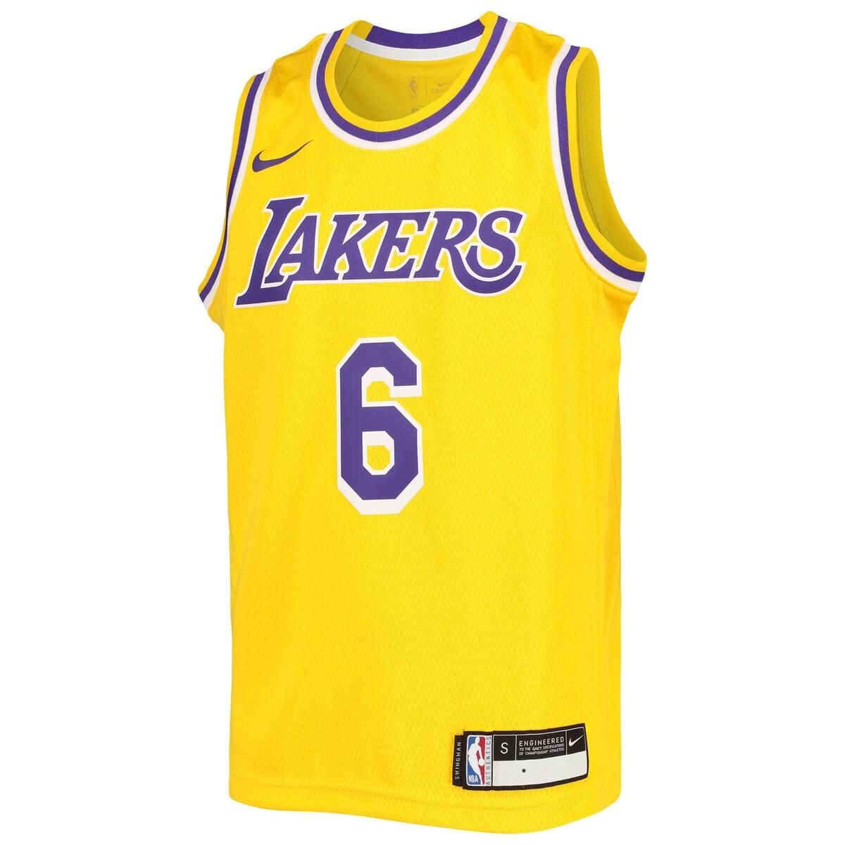 2021/22 JAMES#6 Los Angeles Lakers Nike Yellow NBA Jersey - Kitsociety