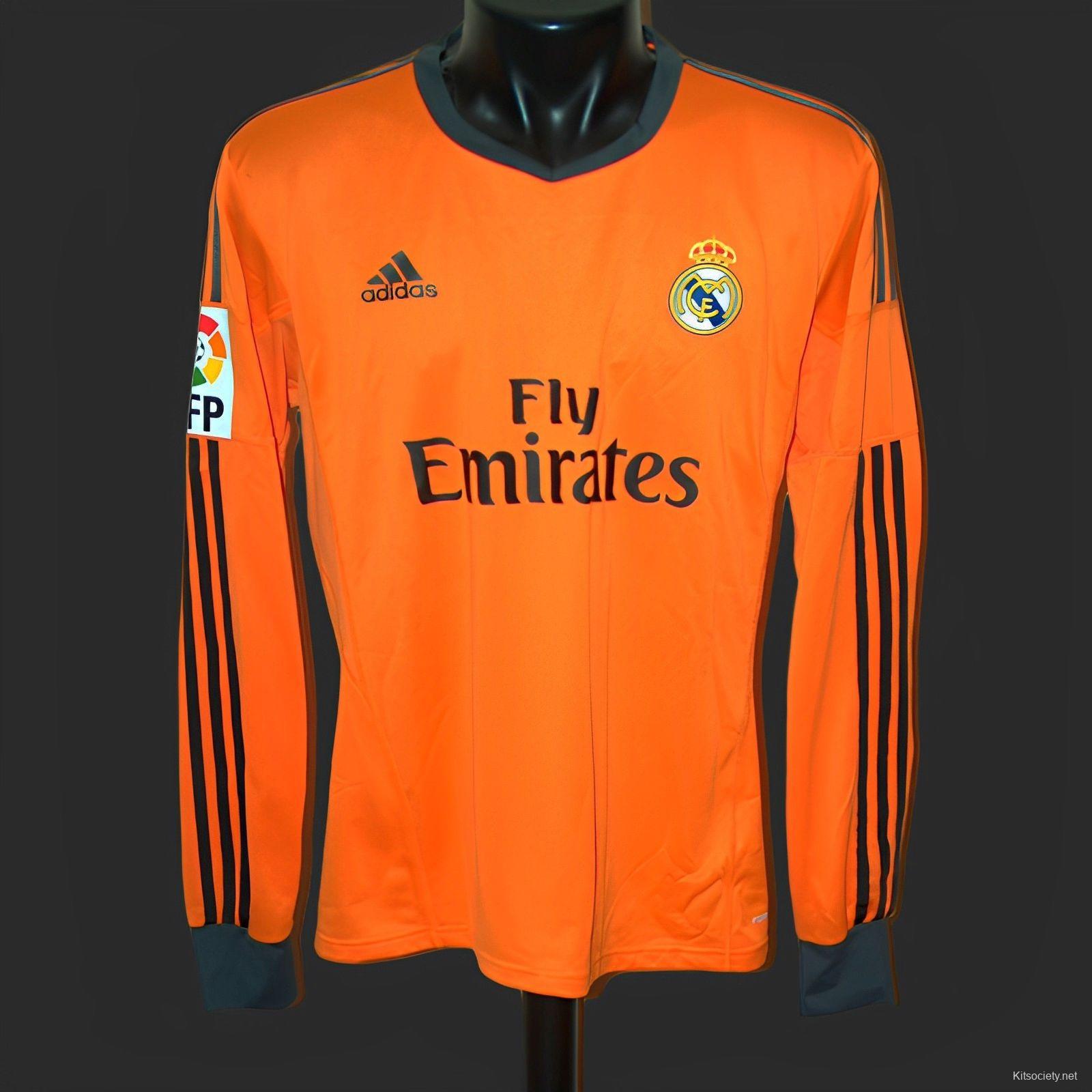 Retro 13/14 Real Madrid Third Orange Long Sleeve Jersey Worn By Ronaldo -  Kitsociety