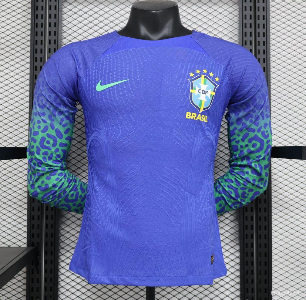 2023 Women Brazil Away Blue Jersey - Kitsociety