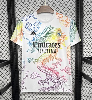 24/25 Real Madrid White Multi-Color Dragon Special Jersey