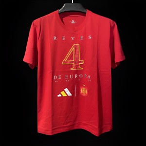 2024 Spain Red EURO Red T-Shirts